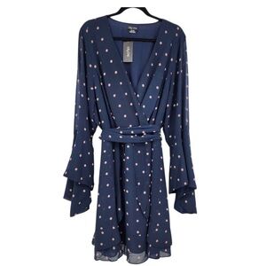 City Chic Navy Blue Polka Dot Dress
